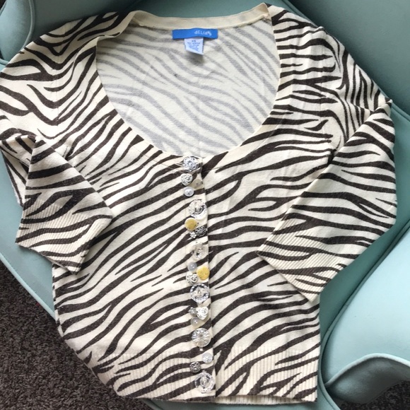 🦓VTG dELiA*s Zebra Print Cardigan - Picture 4 of 8